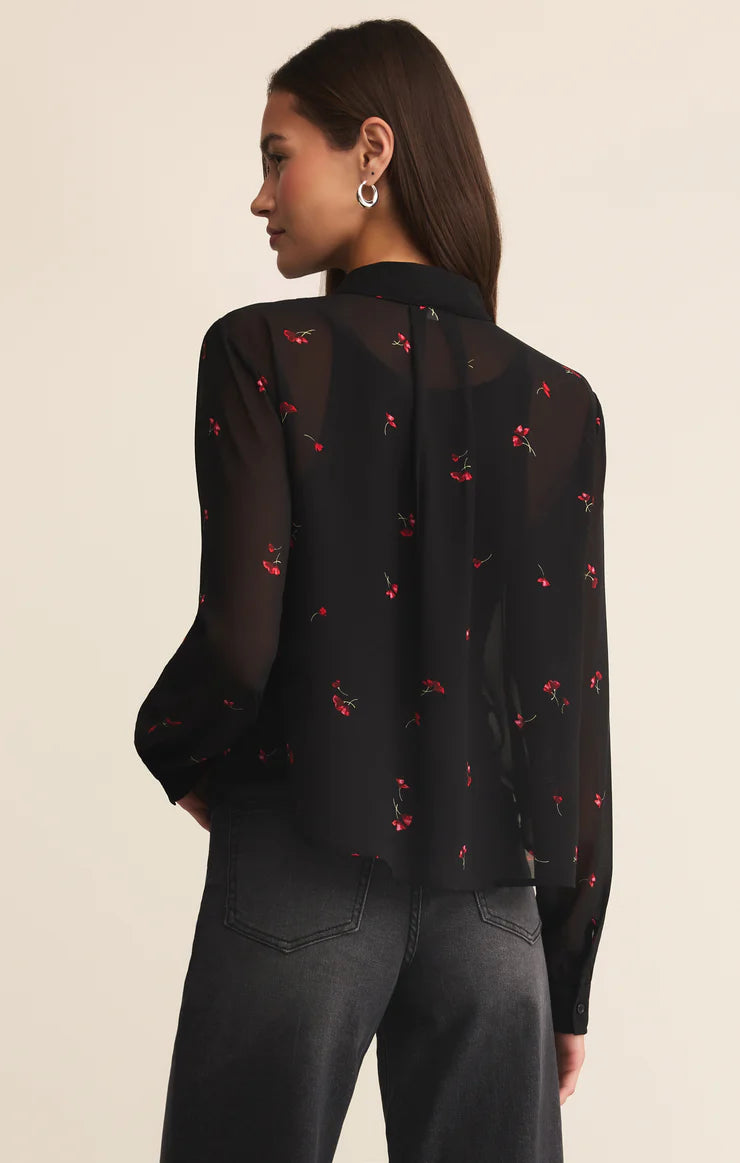 Z Supply: Vivienne Rio Floral Top in Black