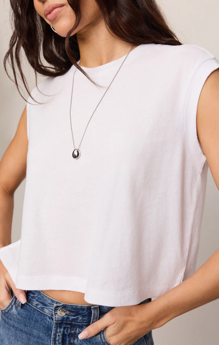 Z Supply: Flex Sleeveless Tee in White