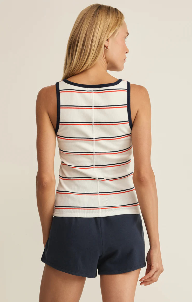 Z Supply: Fisher Striped Rib Tank in White