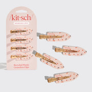 Kitsch: Recycled Plastic Creaseless Clips 4pc Set- Cherry Print