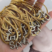 Initial Necklace Snake Chain with Initial Pendant Jewelry