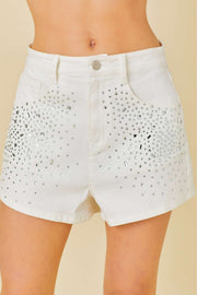 Abir Rhinestone Denim Short - J. Cole ShoesMAIN STRIP APPARELAbir Rhinestone Denim Short