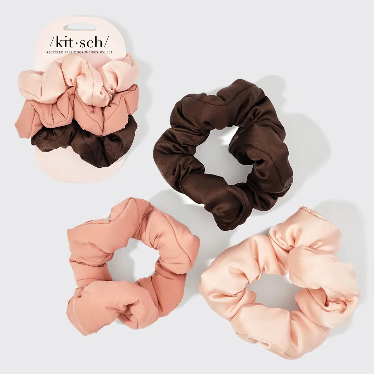 Kitsch: Recycled Fabric Cloud Scrunchies 3pc Set