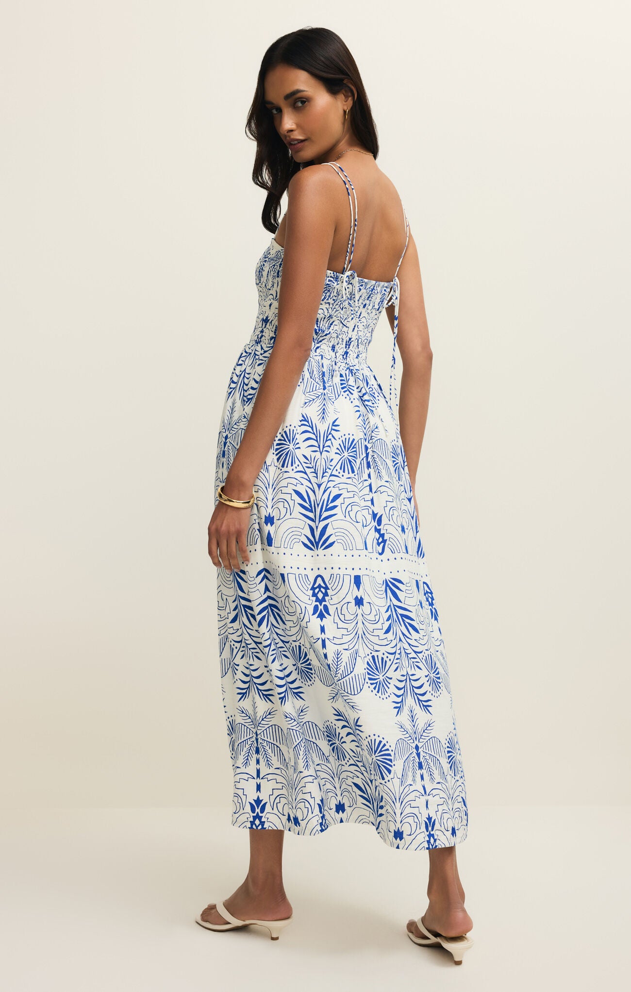 Z Supply: Nadine Palm Maxi Dress Nautical Cobalt Blue