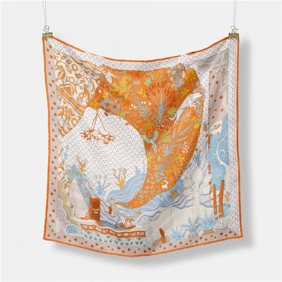 Square Scarf in Orange