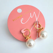 Ellison + Young: Toggle Bar Pearl Earrings- Modern Classic Style