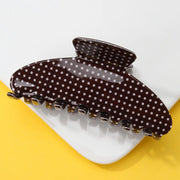 Polka Dot Hair Claw Clip in Brown