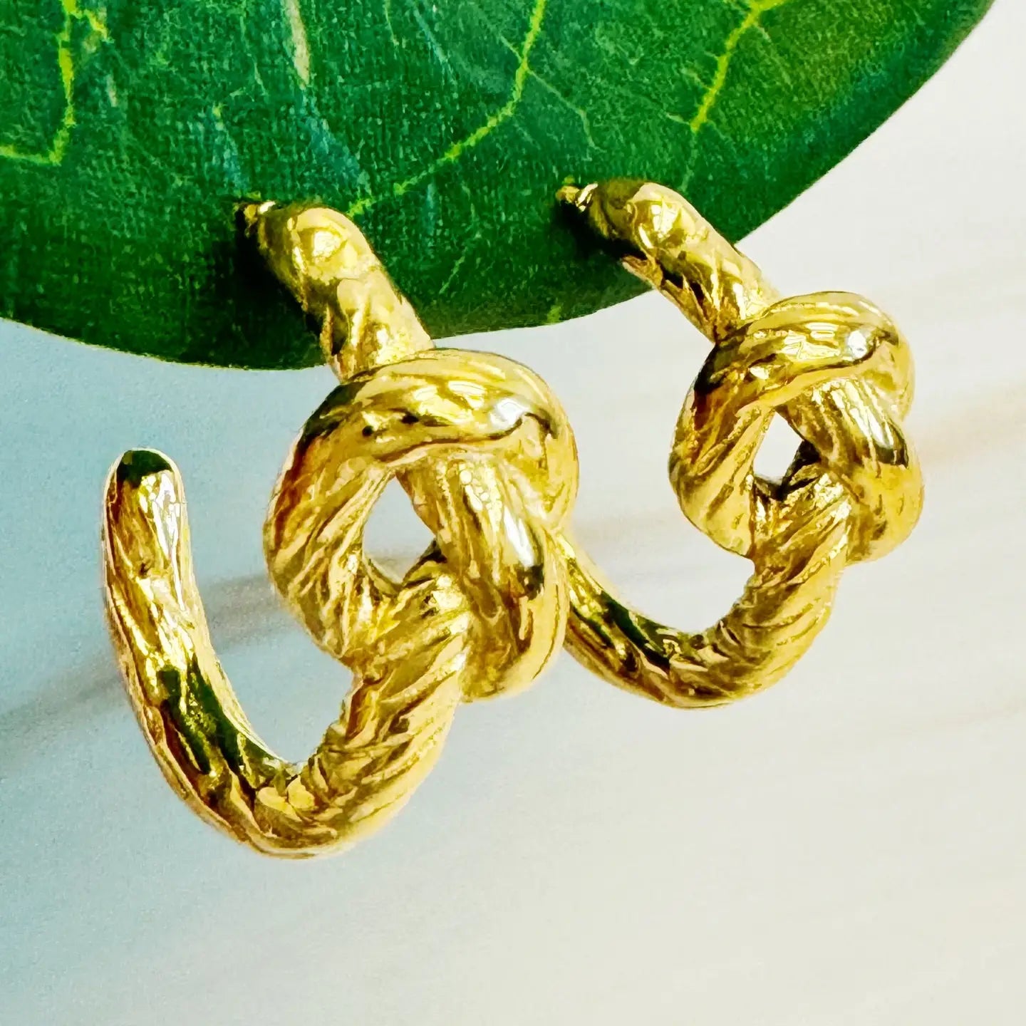 Ellison + Young: Textured and Knotted Hoop Earrings