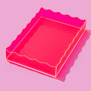 Taylor Elliott: Rectangle Wavy Tray in Hot Pink