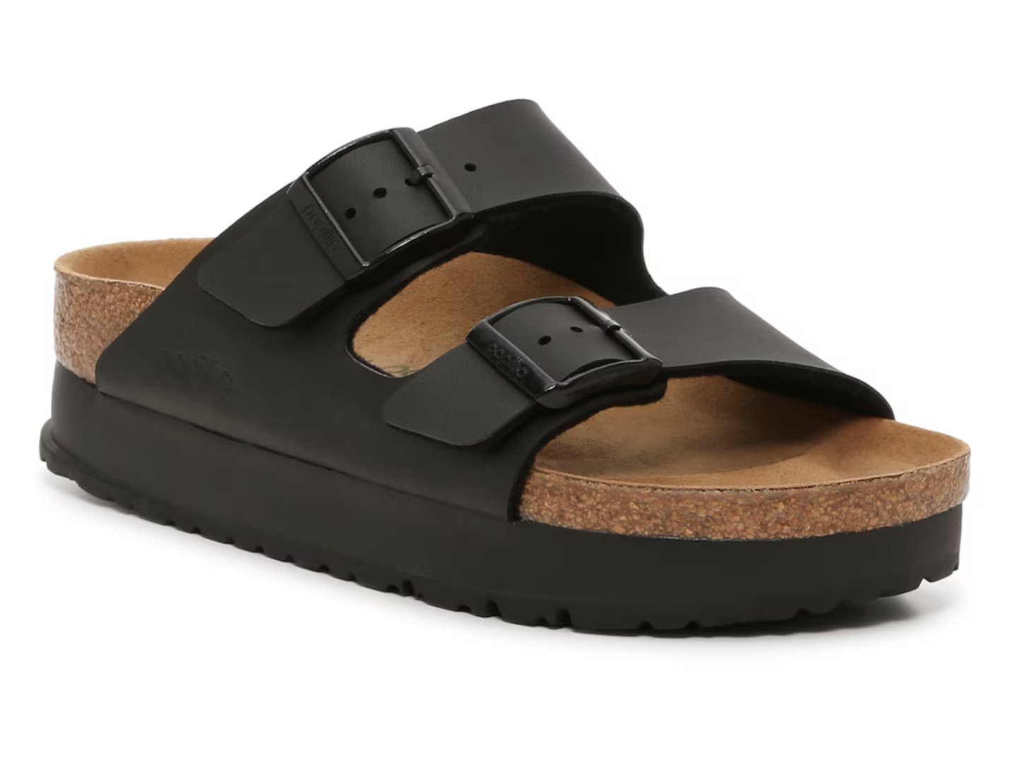 Birkenstock: Arizona Platform in Vegan Black - J. Cole ShoesBIRKENSTOCKBirkenstock: Arizona Platform in Vegan Black
