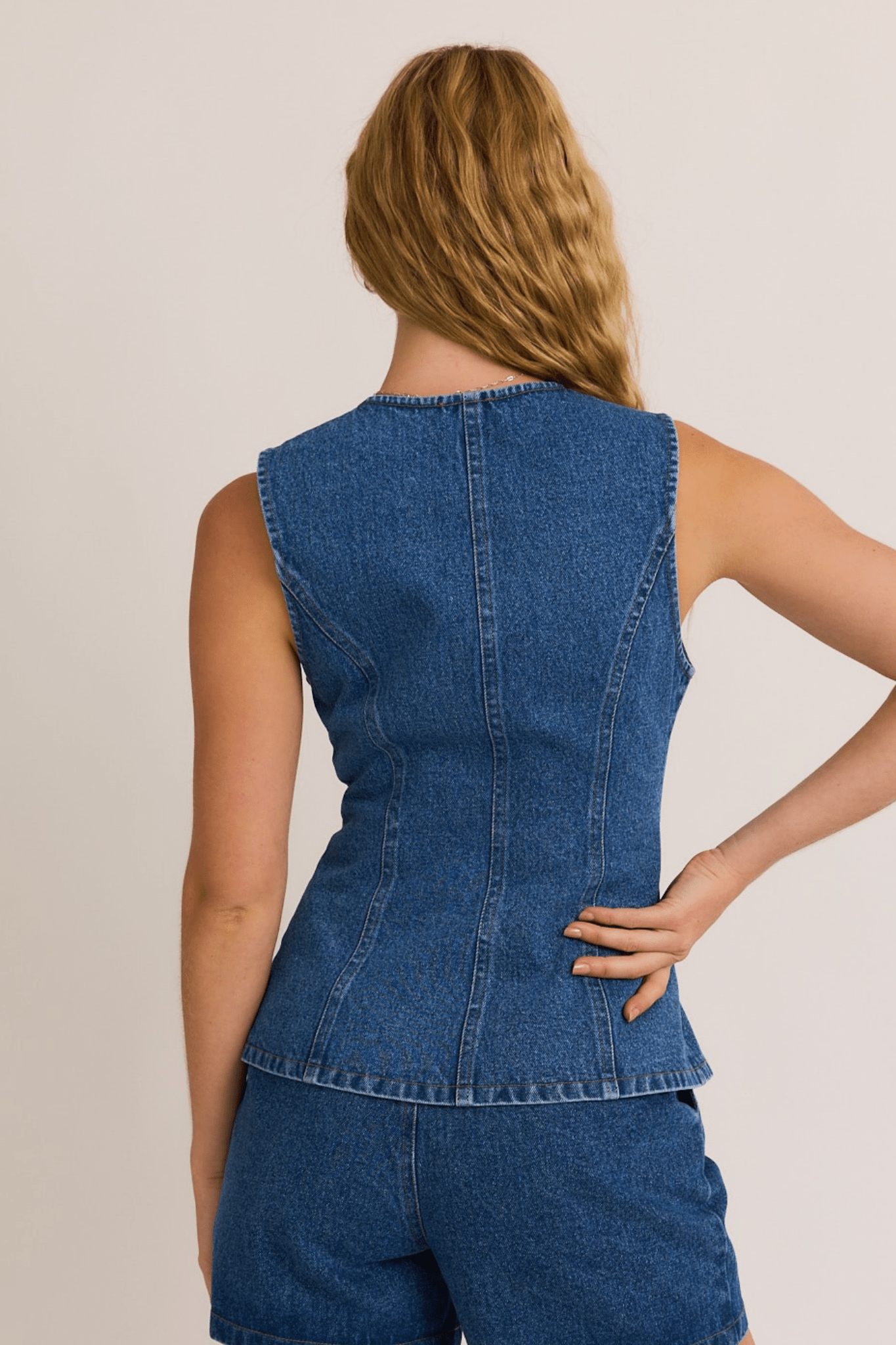 Brett Sleeveless denim top - J. Cole ShoesLE LISBrett Sleeveless denim top
