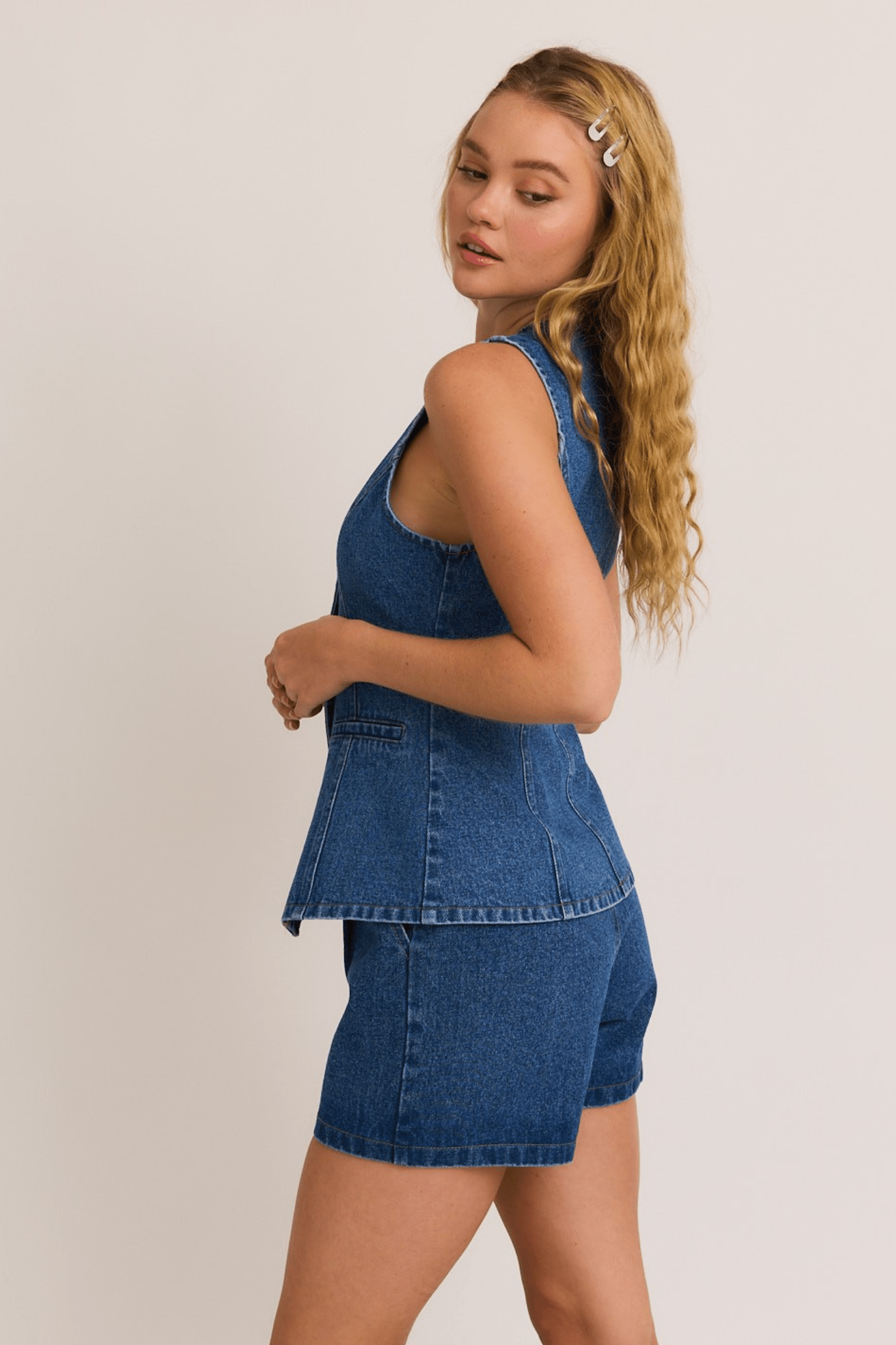 Brett Sleeveless denim top - J. Cole ShoesLE LISBrett Sleeveless denim top