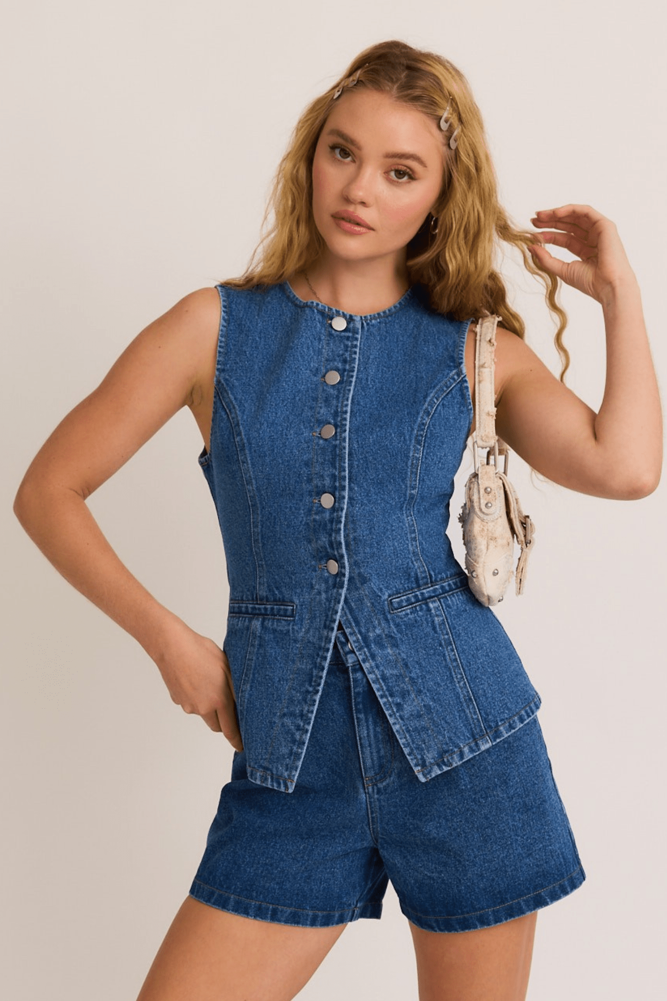 Brett Sleeveless denim top - J. Cole ShoesLE LISBrett Sleeveless denim top