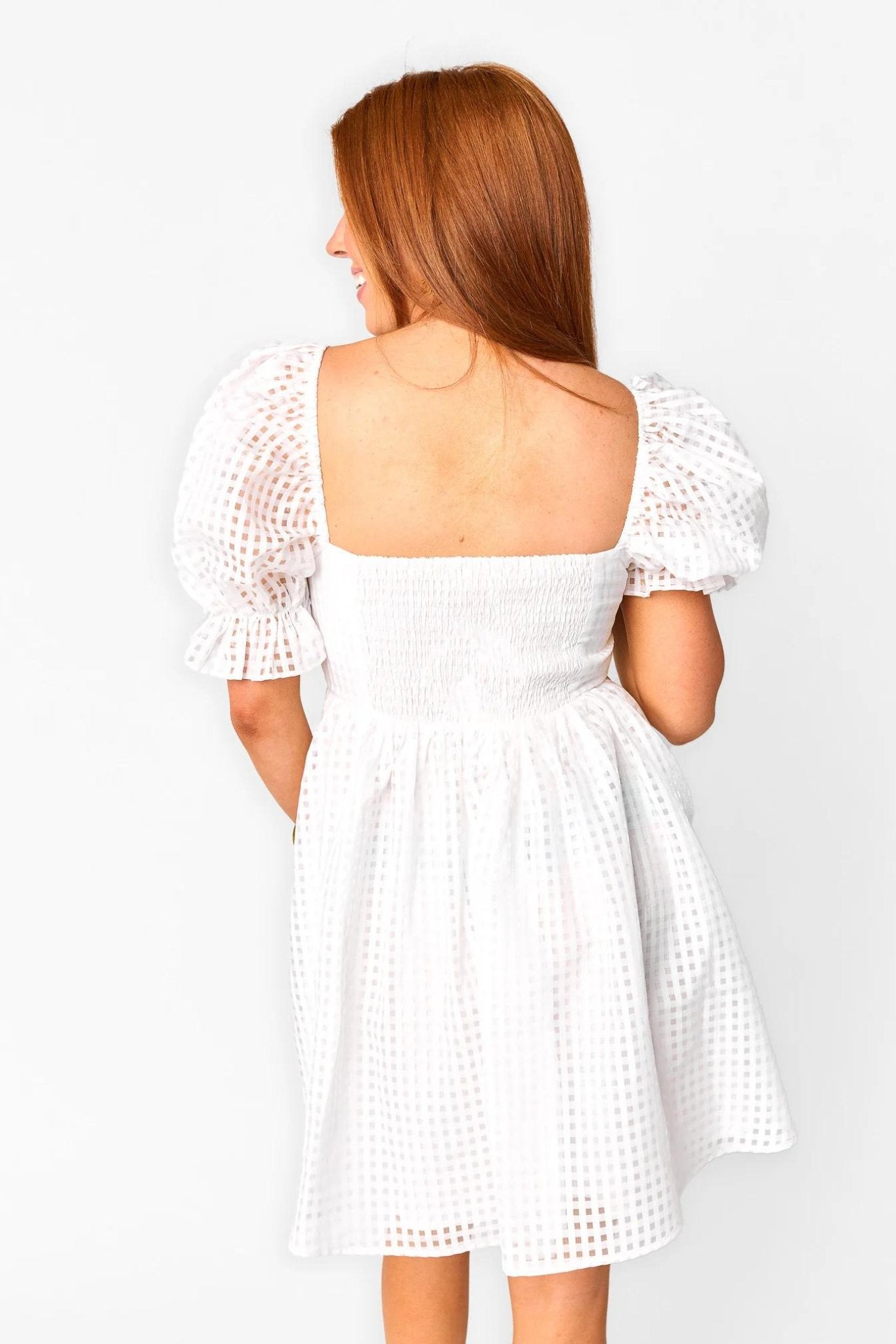 Faye Babydoll Mini Dress - White - M / White Faye Babydoll Mini Dress - White - M / White