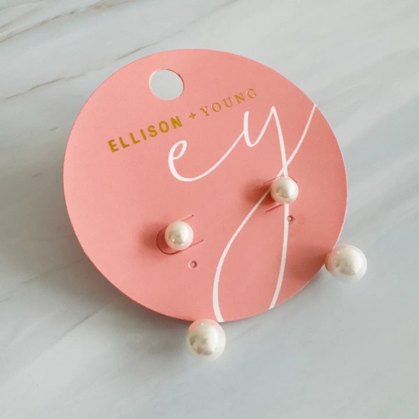 Ellison + Young: Modern Dual Pearl Drop Earrings – Minimal Gold Accent Design