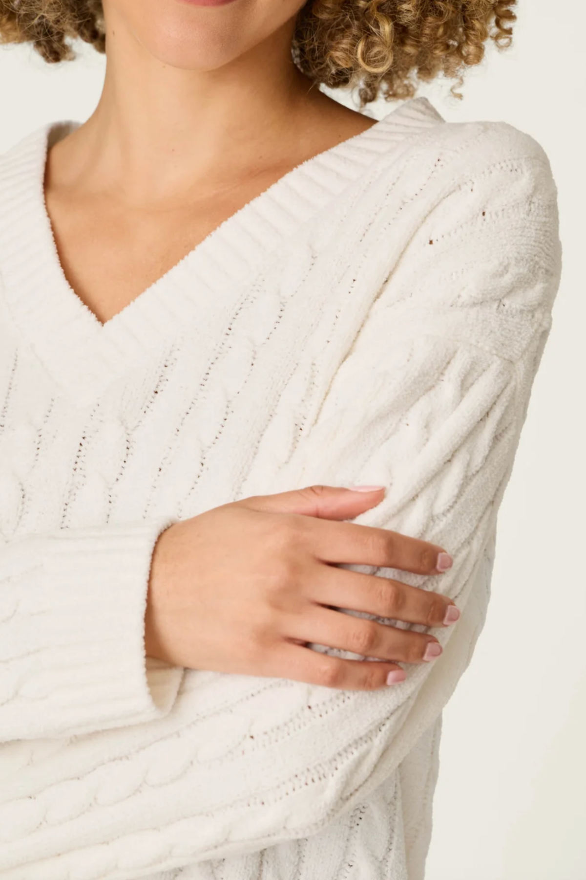 P.J. Salvage Women's Cozy Chenille Top in Ivory