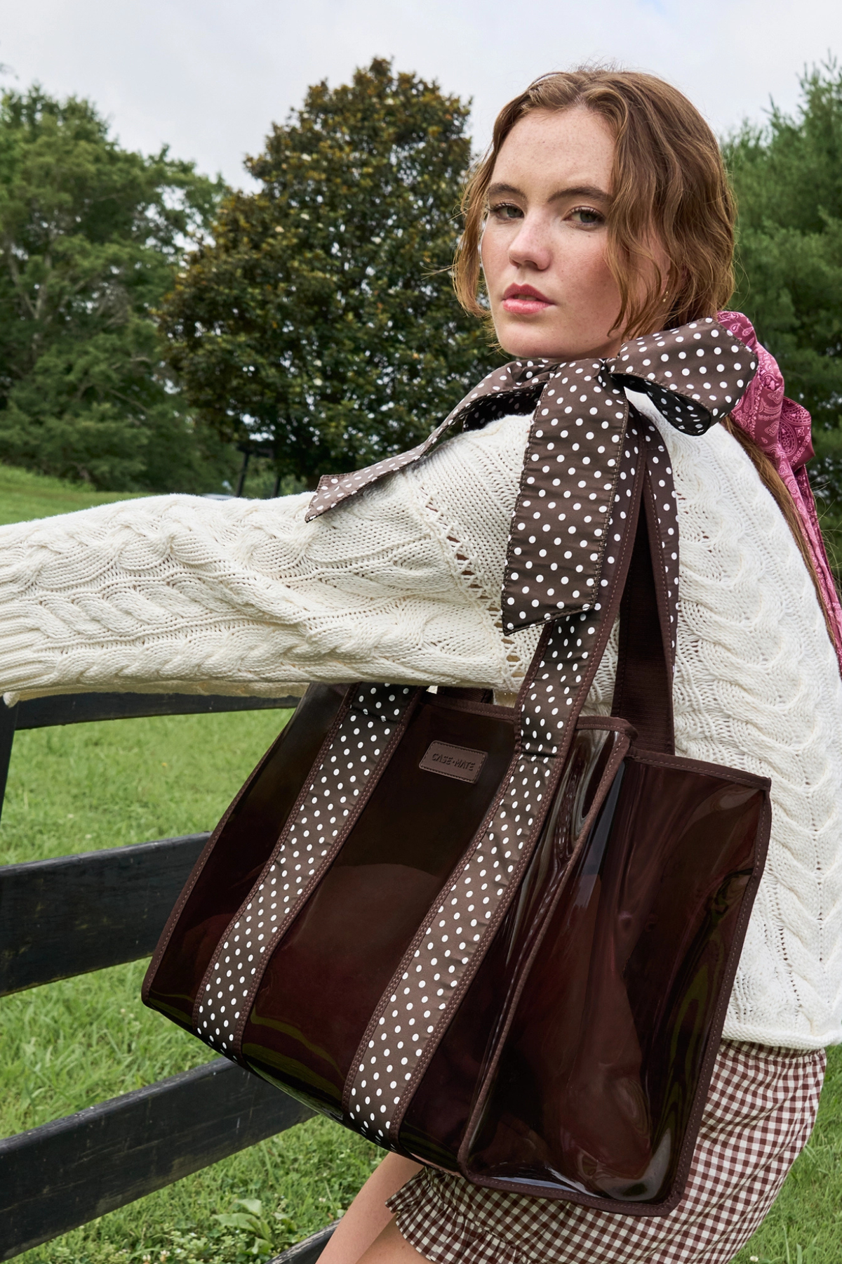 Case Mate Polka Dot Jelly Tote in Espresso