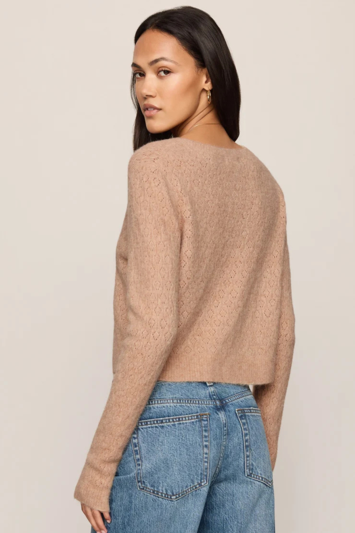 Z Supply Women's Medina Open Knit Cardigan in Toasted Almond