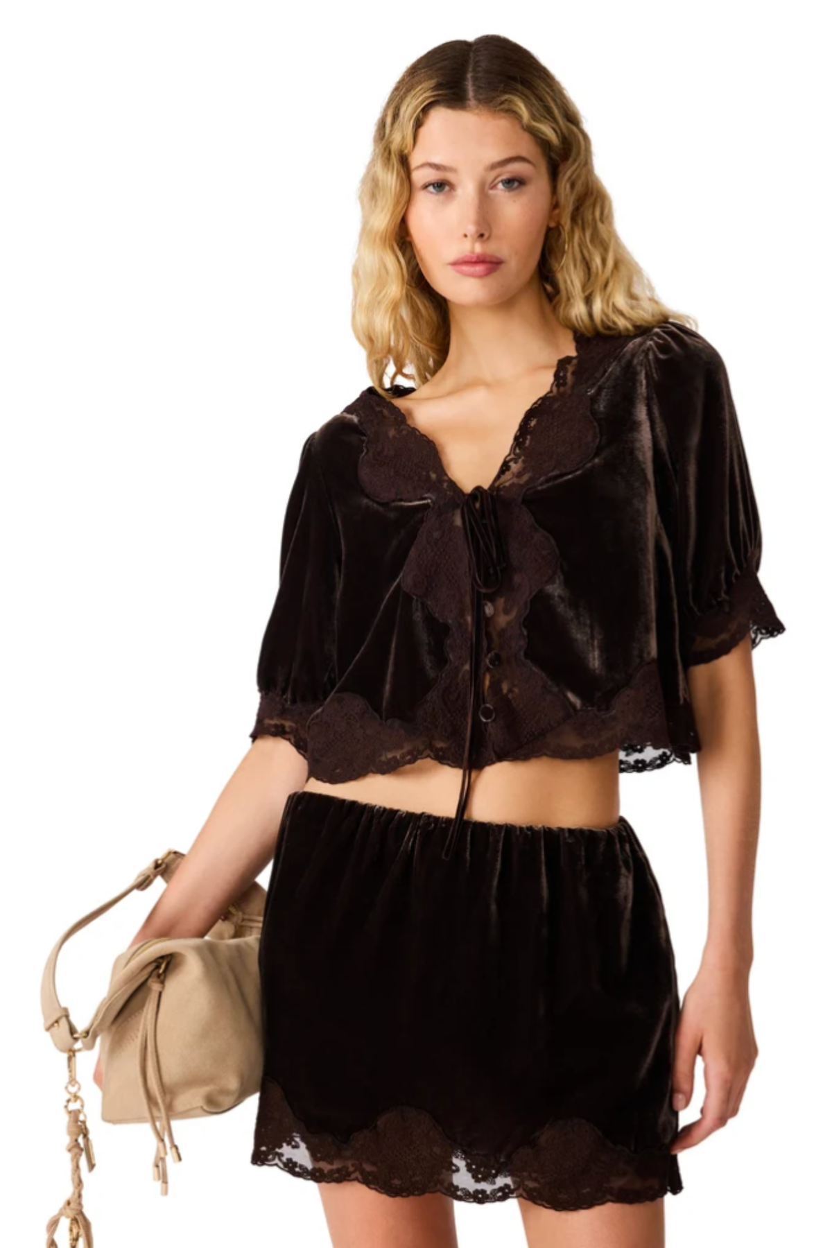 brown velvet top at jcole shoes tulsa
