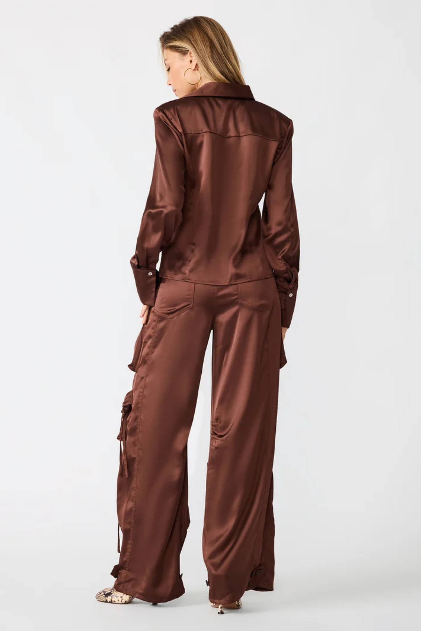brown silk top at jcole shoes tulsa