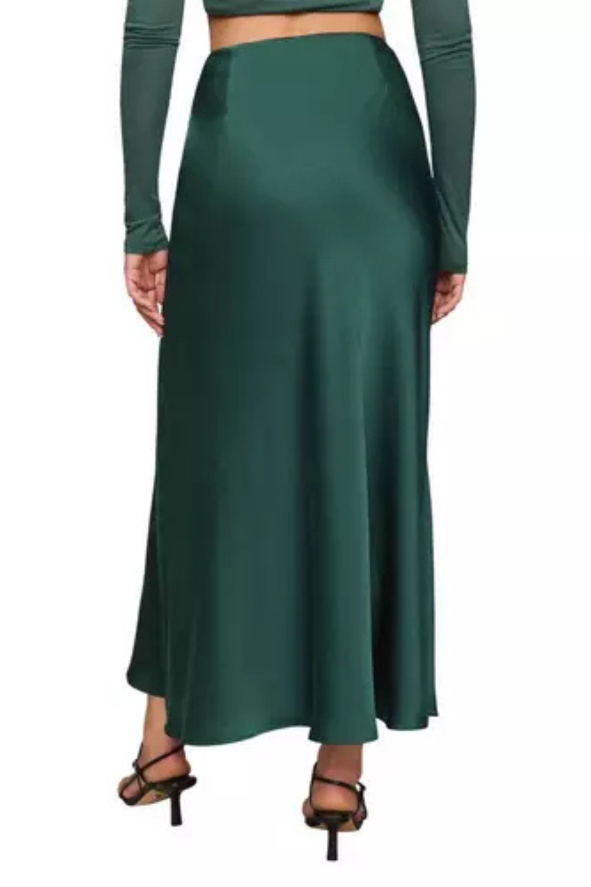 green satin maxi skirt at jcole shoes tulsa