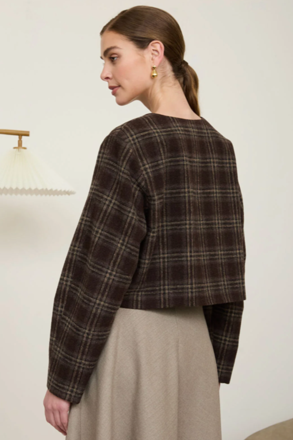 Elle Jacket in Navy Plaid
