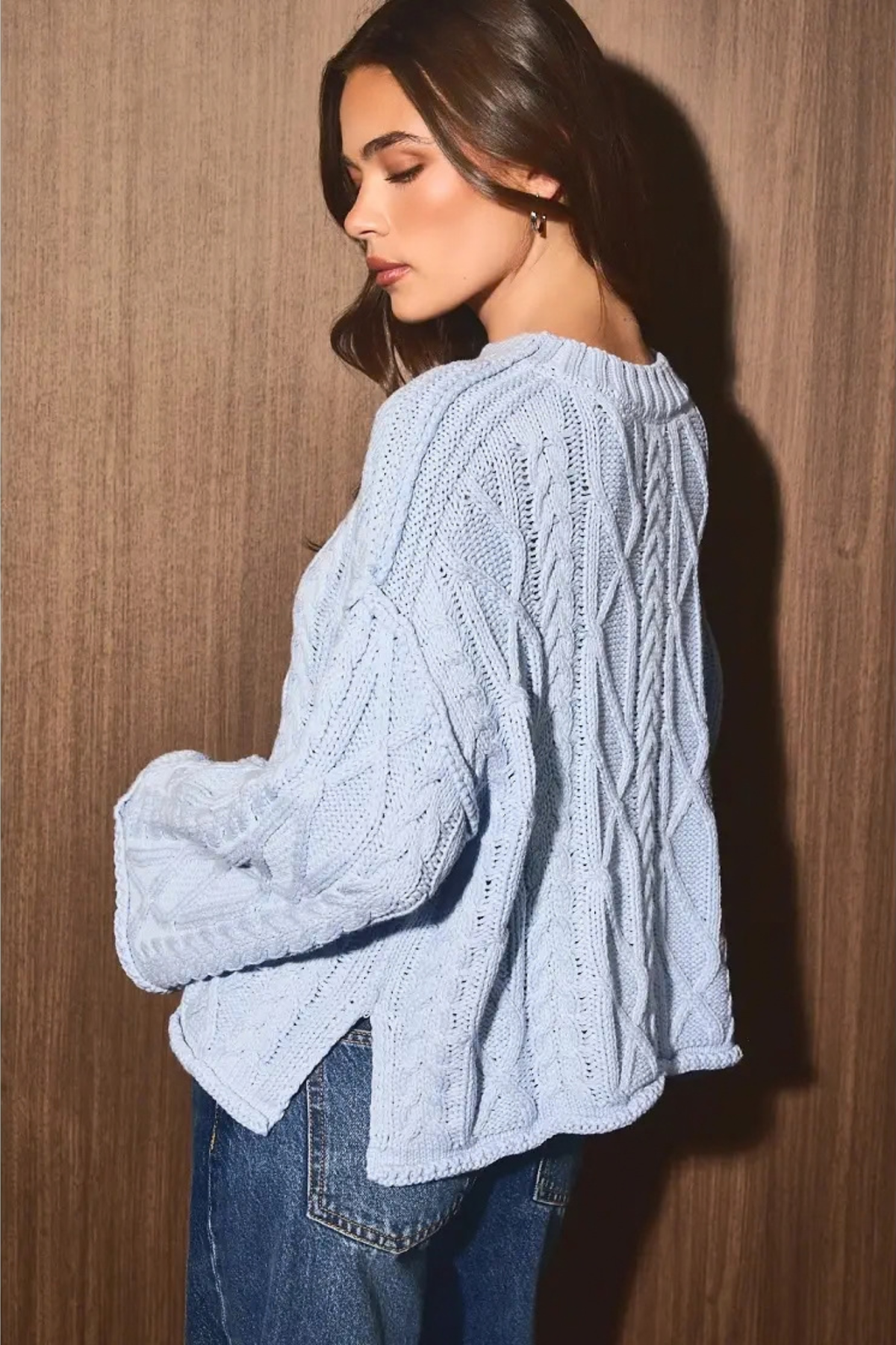 blue sweater at jcole shoes tulsa