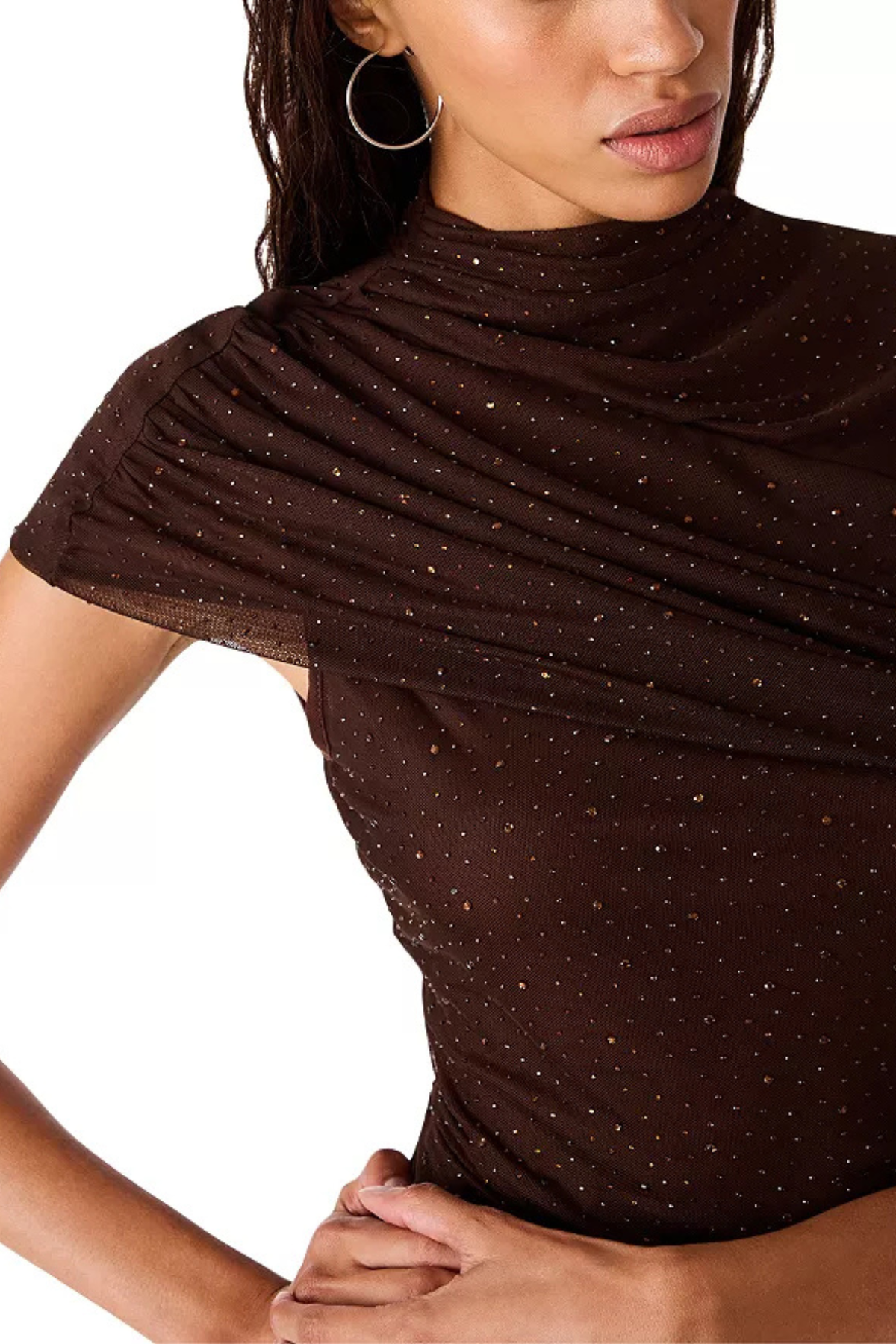 Steve Madden Women's Dark Toffee Evereth Knit Top