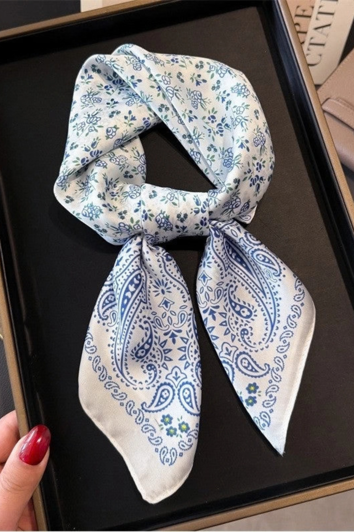 blue scarf at jcole shoes tulsa