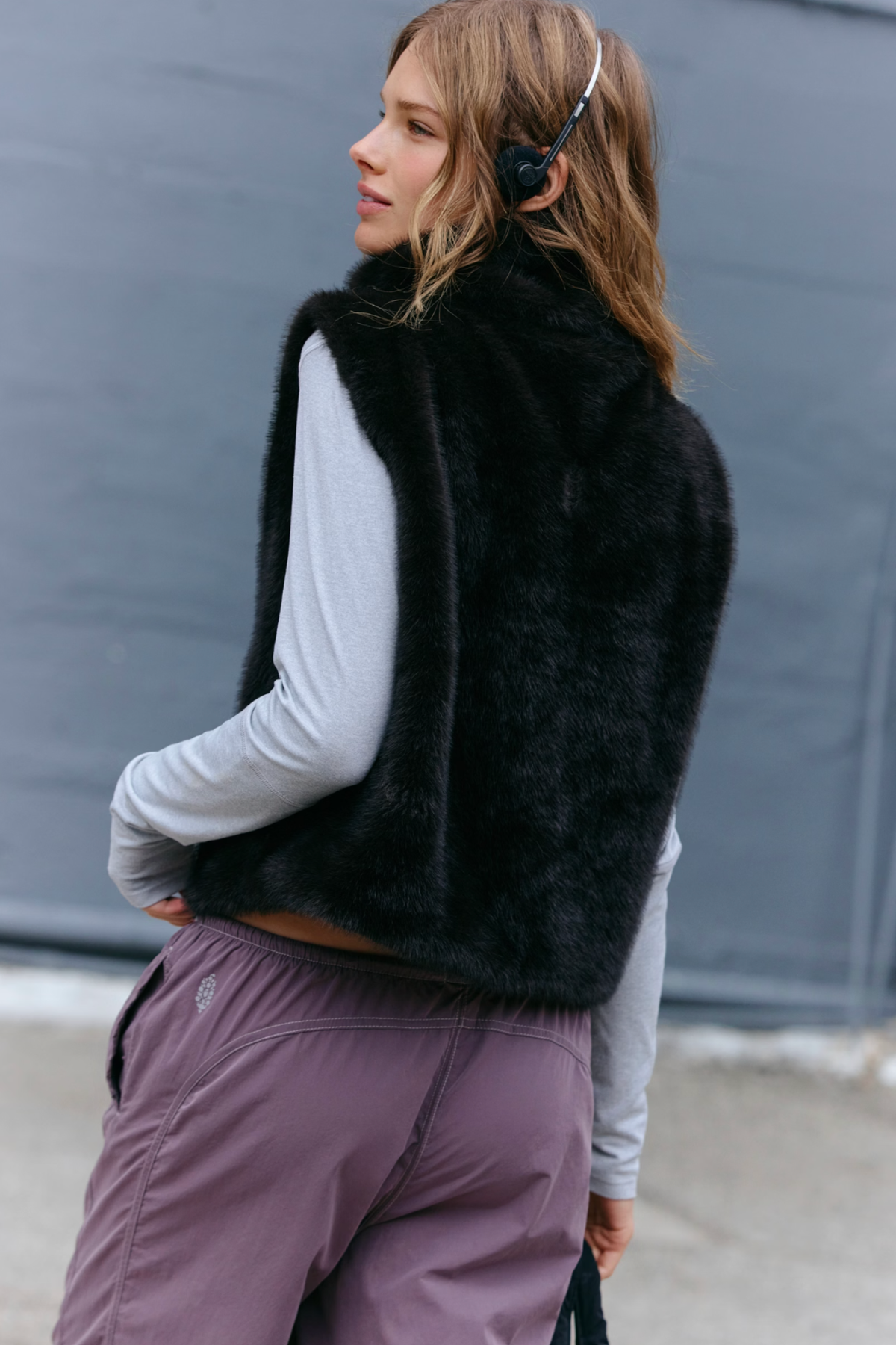 brown fur vest free people movement at jcole shoes tulsa
