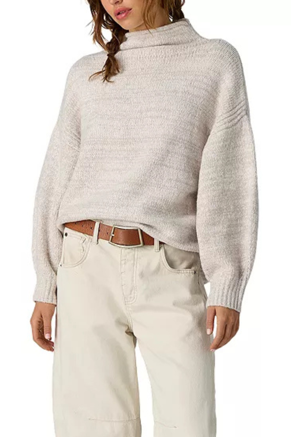 grey mock neck sweater at jcole shoes tulsa