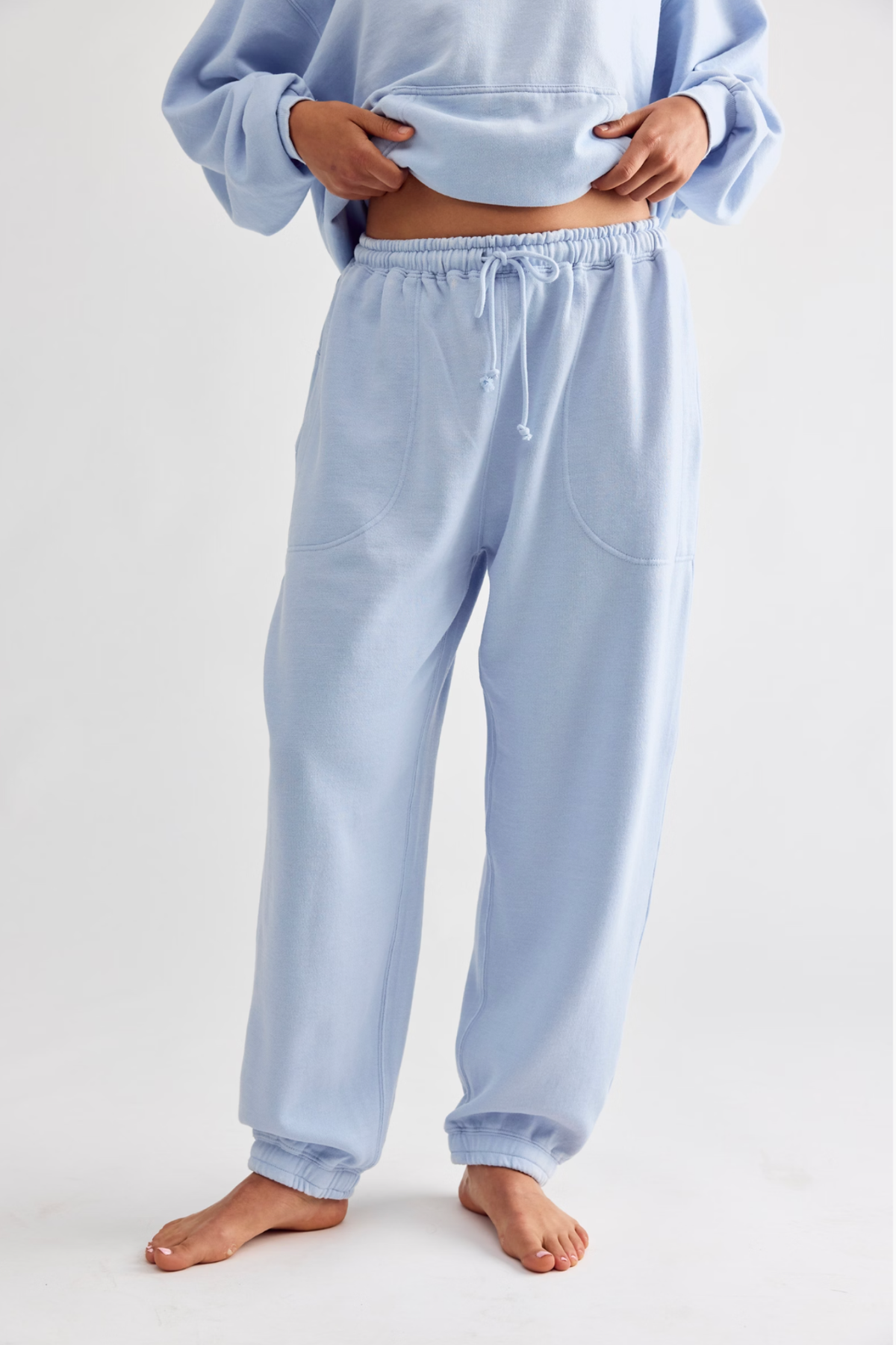 light blue free people sweatpants at jcole shoes tulsa