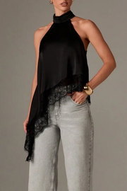 black satin halter top at jcole shoes tulsa