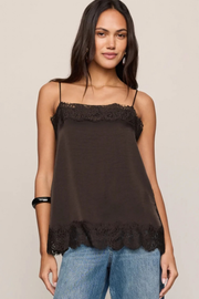 brown satin lace cami at jcole shoes tulsa