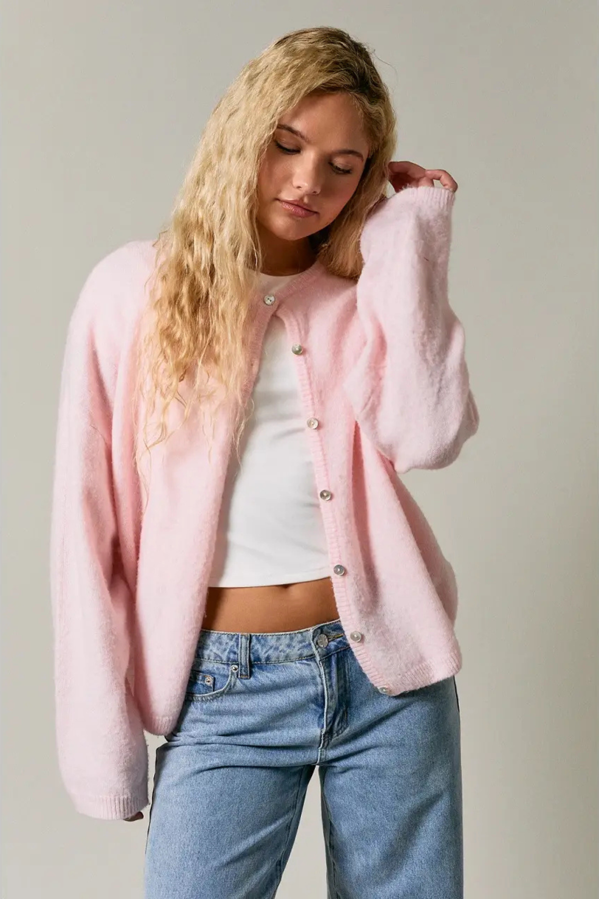 pink cardigan at jcole shoes tulsa