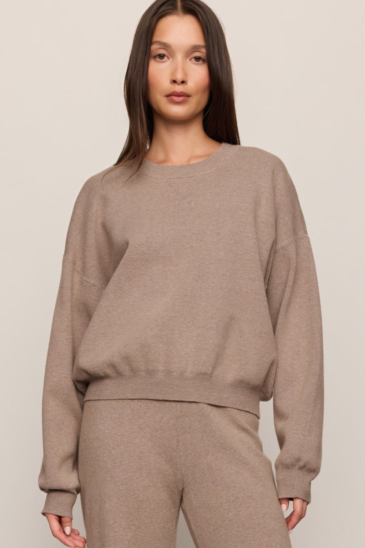 tan knit sweatshirt at jcole shoes tulsa