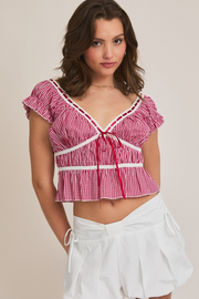 Judy Top in Red Gingham