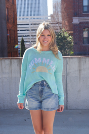 Wooden Ships: Summer Crew Sweater in Sea Glass
