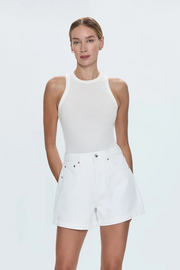 Pistola: Saige High Rise Short in Polished White