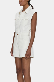 Pistola: Lennox Sleeveless Romper in Ecru