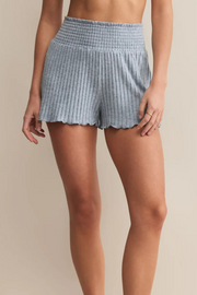 Z Supply: Dawn Smocked Rib Short in Light Denim