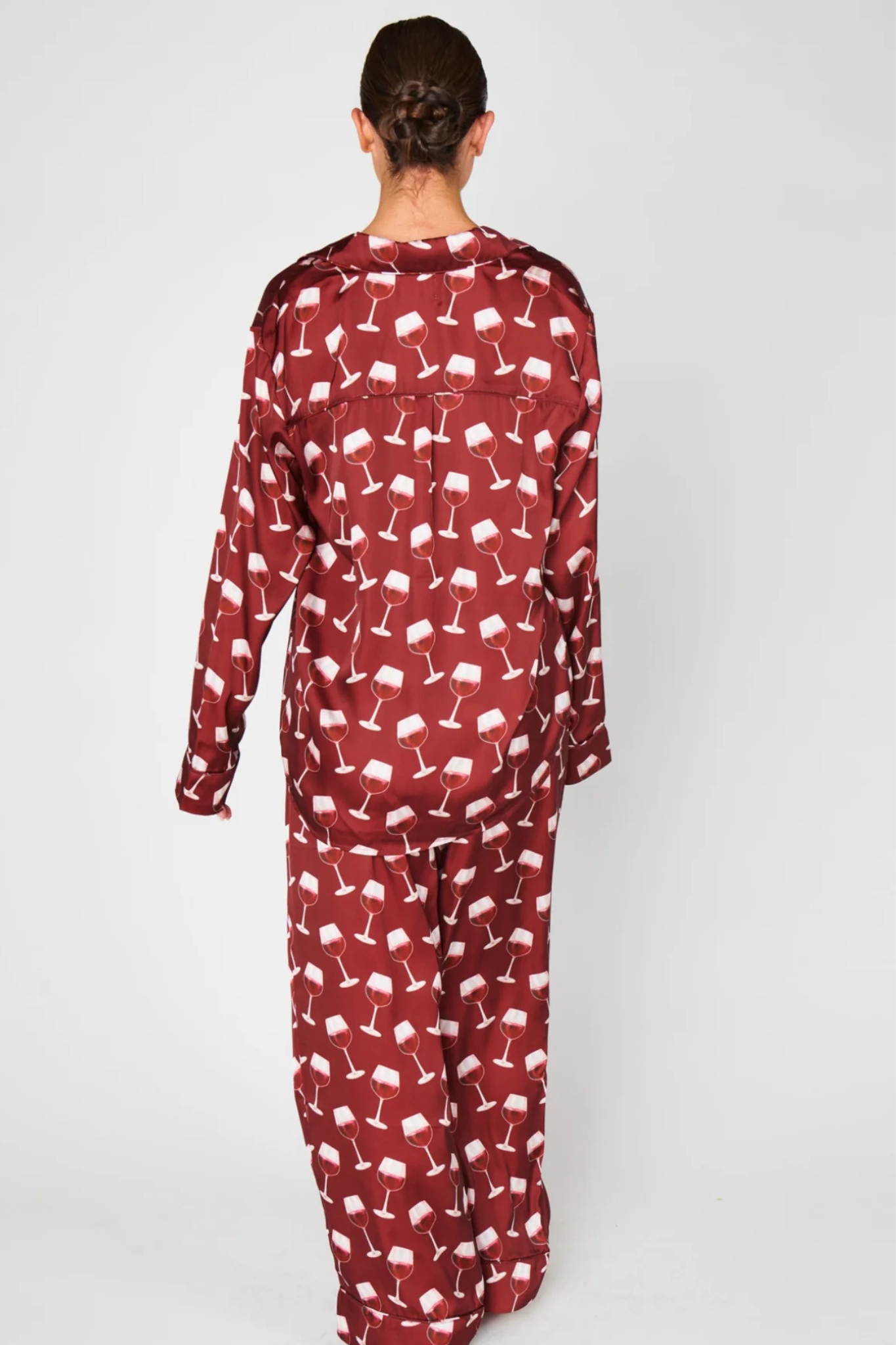 Show Me Your Mumu: Classic PJ Set in Silky Red Wine
