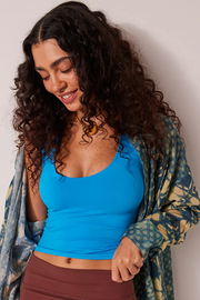 Free People: Clean Lines Muscle Cami in Baywatch Blue