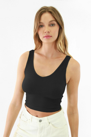Nikibiki: Reversible Ribbed Crop Top