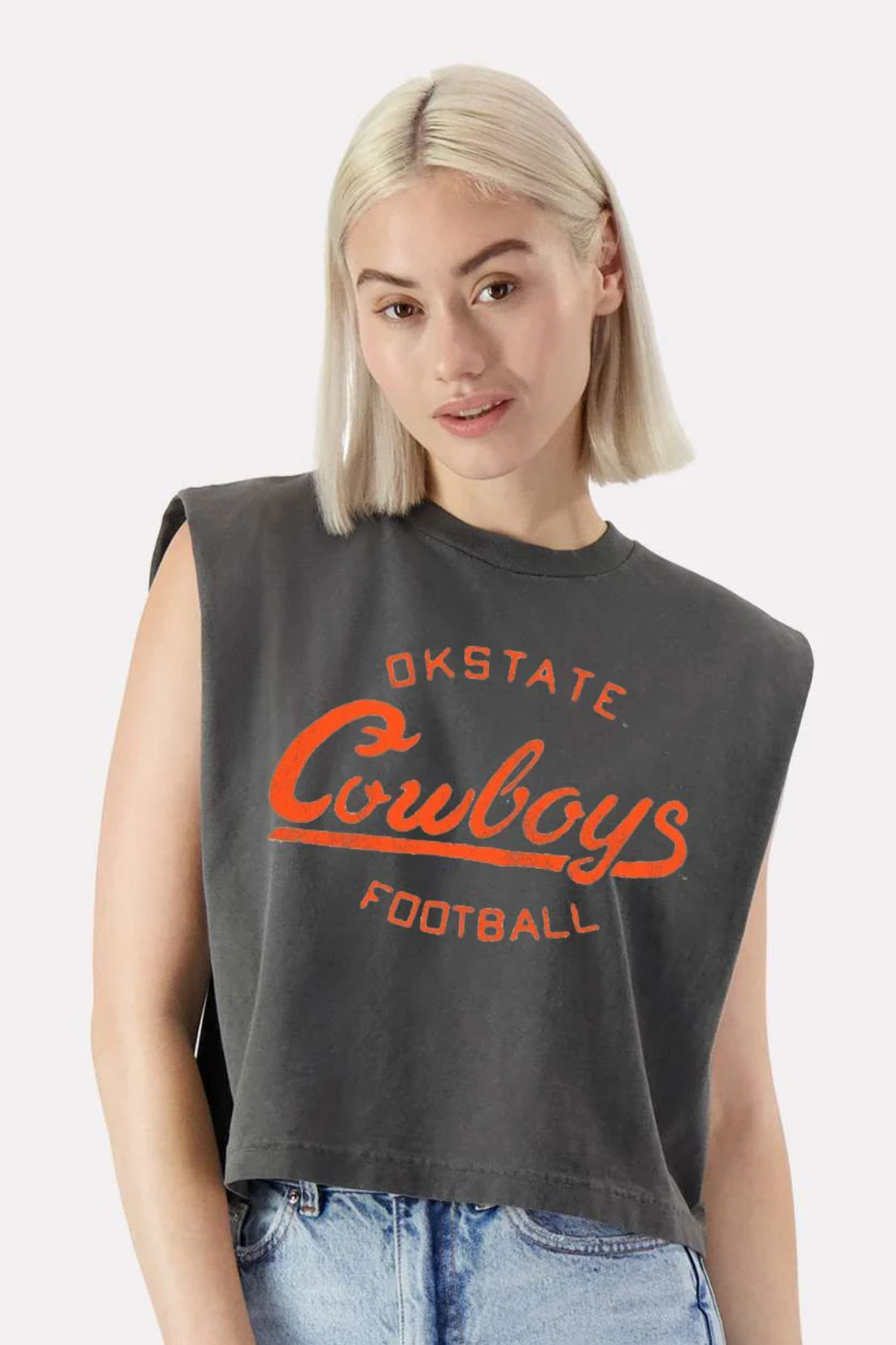Livy Lu: OSU OK State Cowboys Football Stencil Tank in Smoke