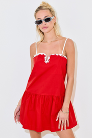 Daisy Dress in Red/White