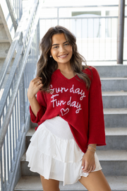 Wooden Ships: Sunday Funday 3/4 Sleeve Cotton Top