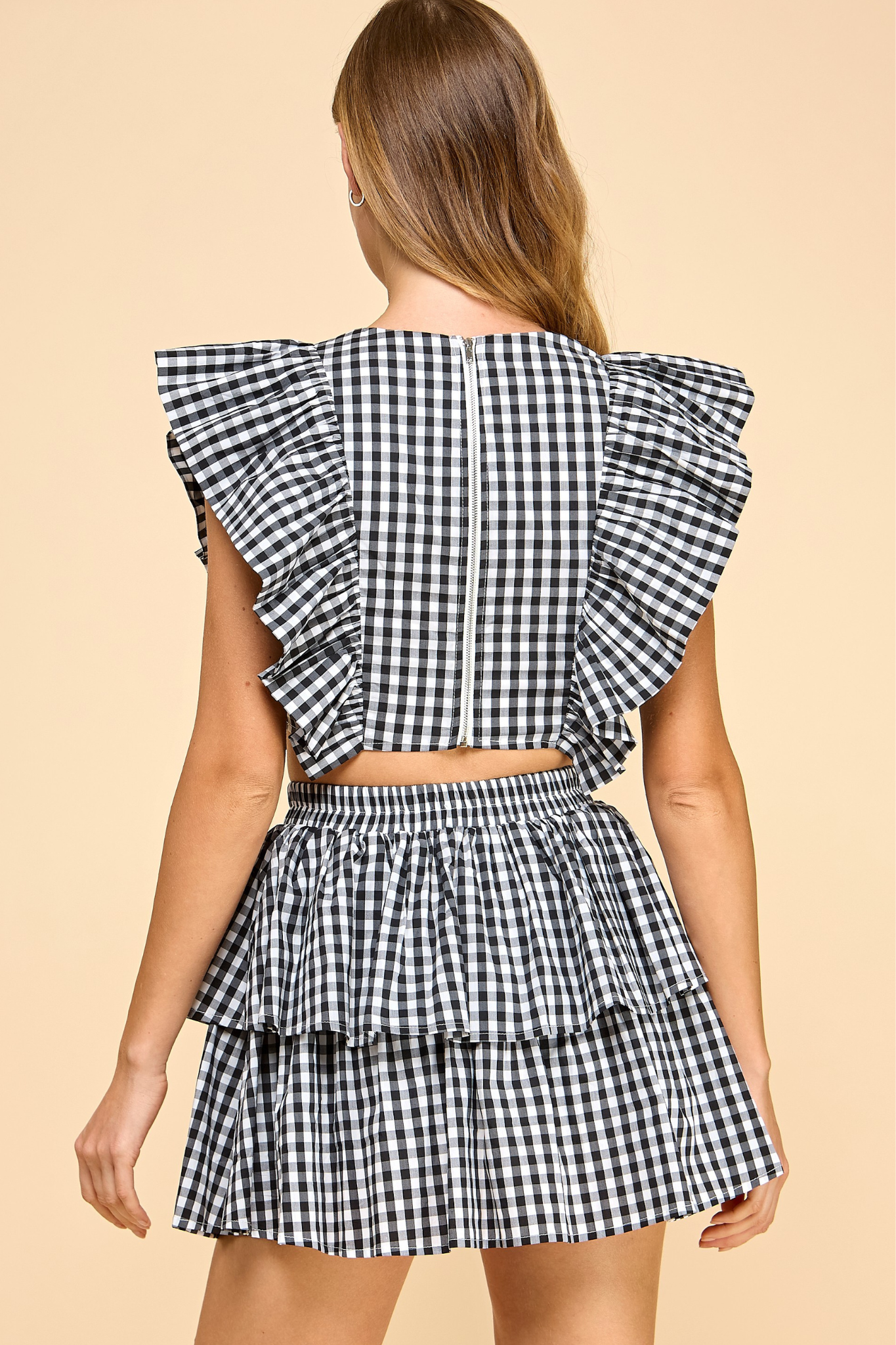 Sweet Gingham Skirt in Black