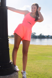 Free People Movement: Righteous Runsie in Neon Coral