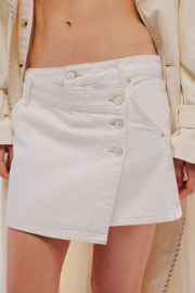 Free People: Wynne Denim Skirt in Bright White